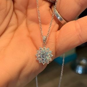 Over 1 cttw Moissanite sunflower necklace